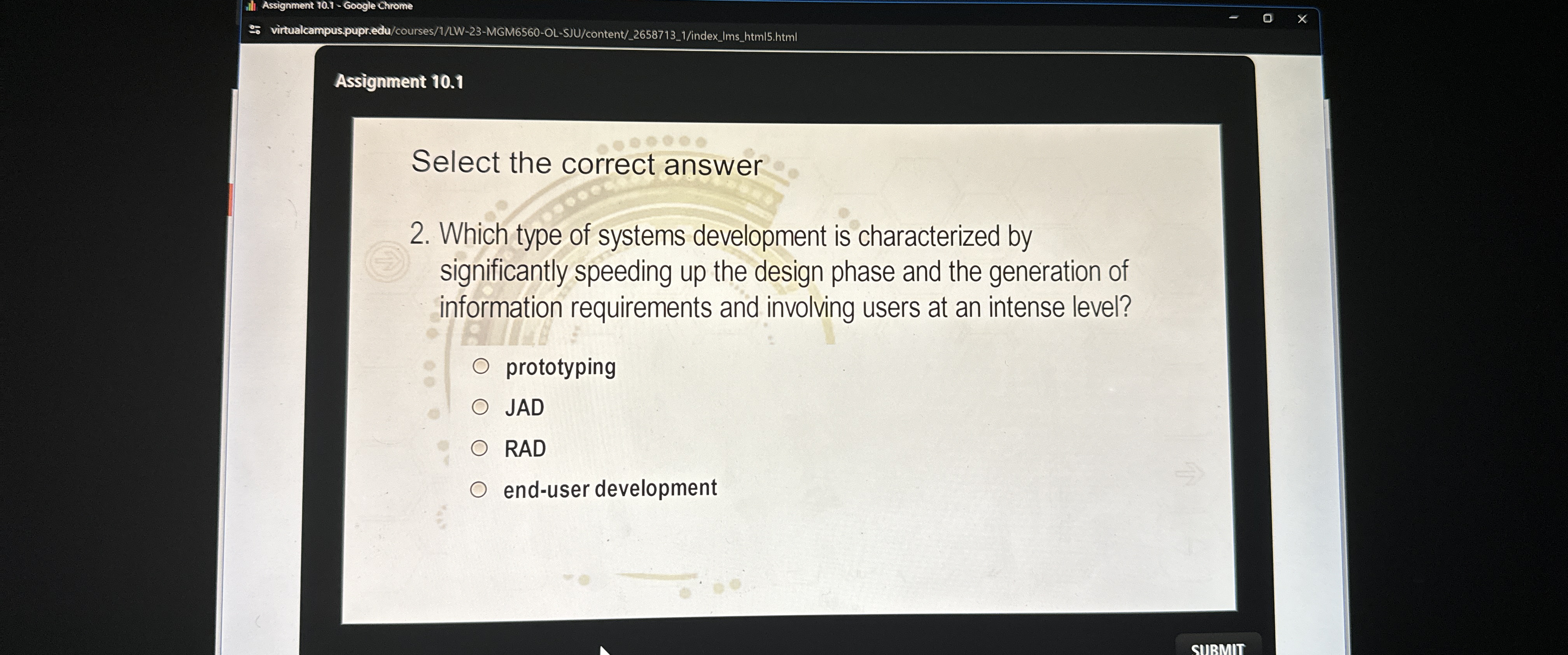  Assignment 10.1 Select the correct answer 2. Which type of systems