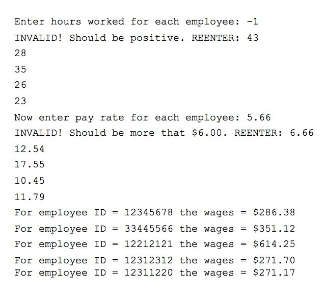 Write a Java program that uses the following arrays: empId: an array