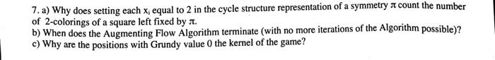  please answer b and c 7. a) Why does setting each