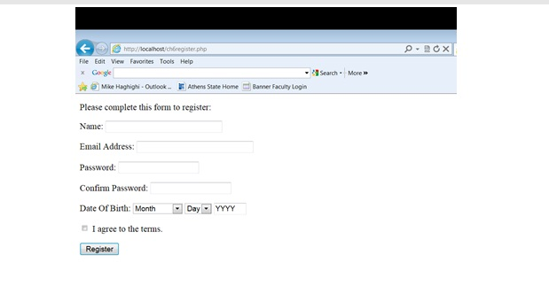 c. A text box for the person's name A text box for