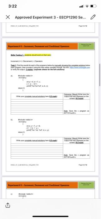  3:22 . X Approved Experiment 3 - EECP1290 Se... Kuparinmut -