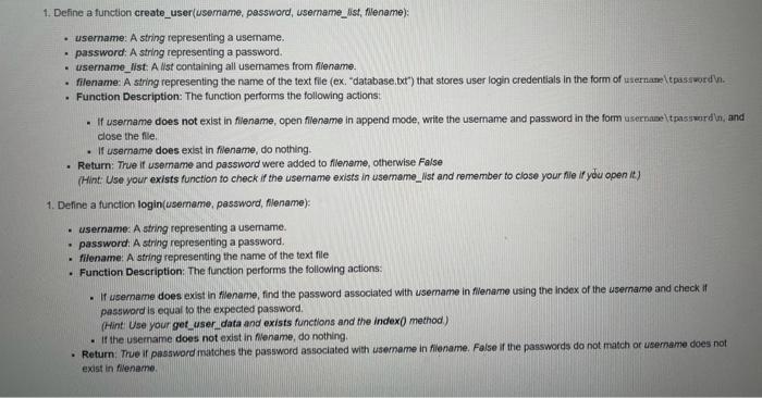 functions used in conjunction to form a website login system. Your system