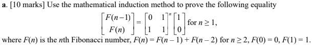  [10 marks] Use the mathematical induction method to prove the following