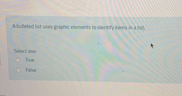  A bulleted list uses graphic elements to identify items in a