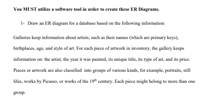 draw the following using a software tool You MUST utilize a software