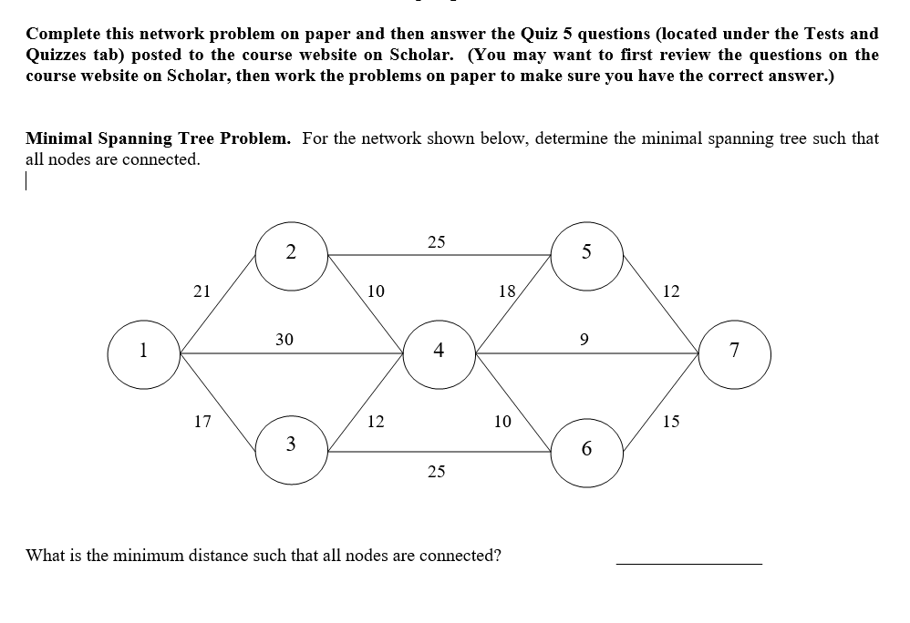  1. From your minimal spanning tree solution, the node(s) that is/are