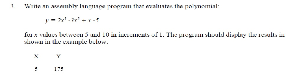  solve question 3 using assembly language ( irvine 32) 3. Write