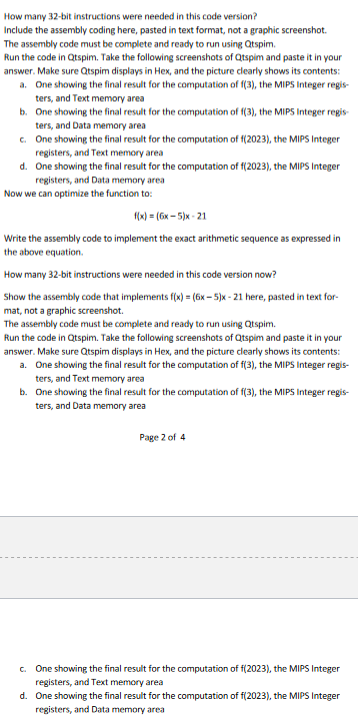 Write a MIPS 32-bit assembly code to evaluate the following polynomial for