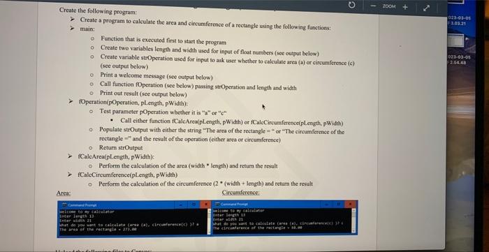  Create the following program: *Create a python program to calculate the