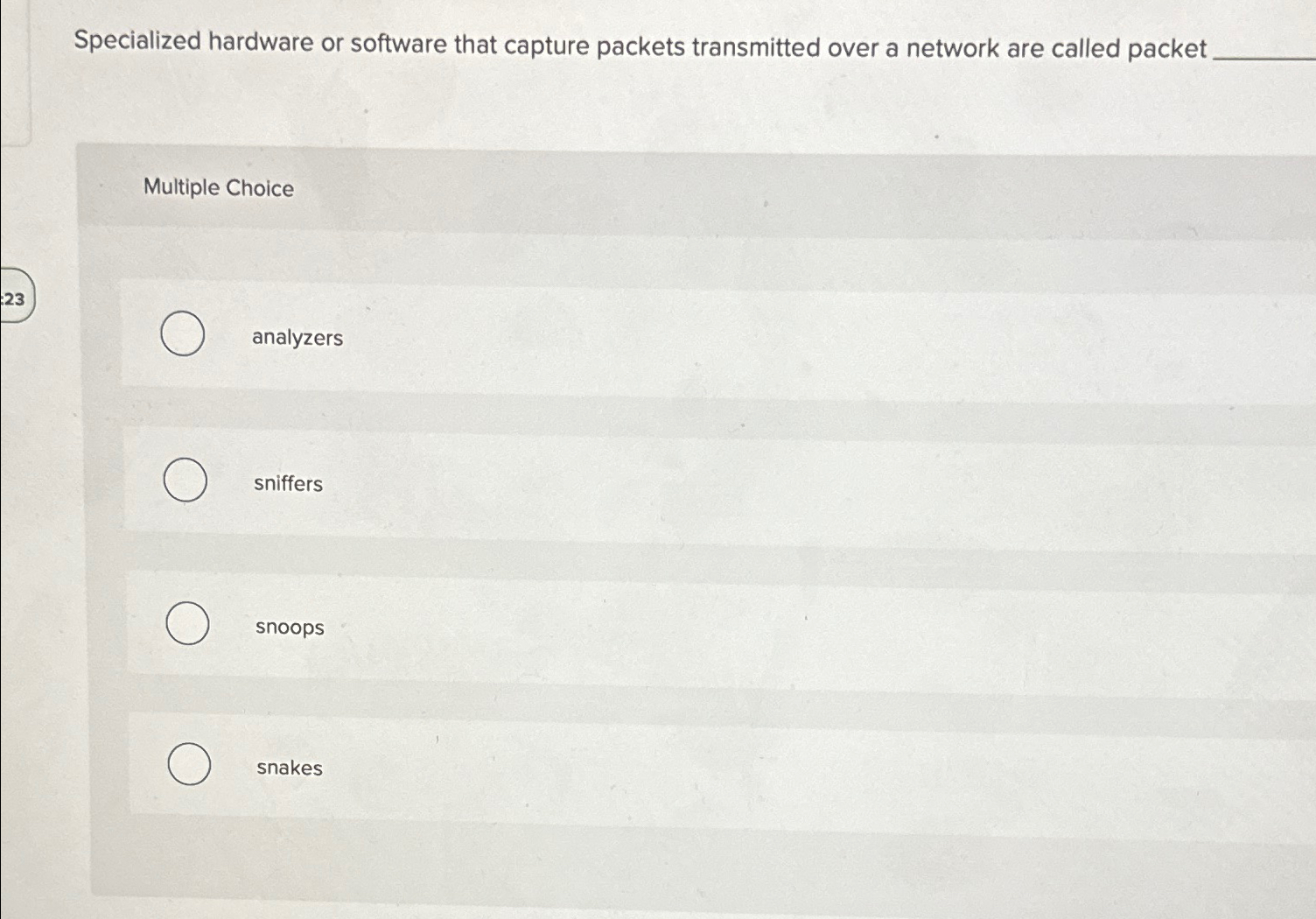  Specialized hardware or software that capture packets transmitted over a network