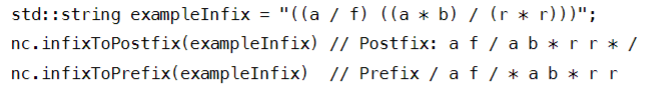 a class that can convert between Postfix, Infix, and Prefix notation. Using