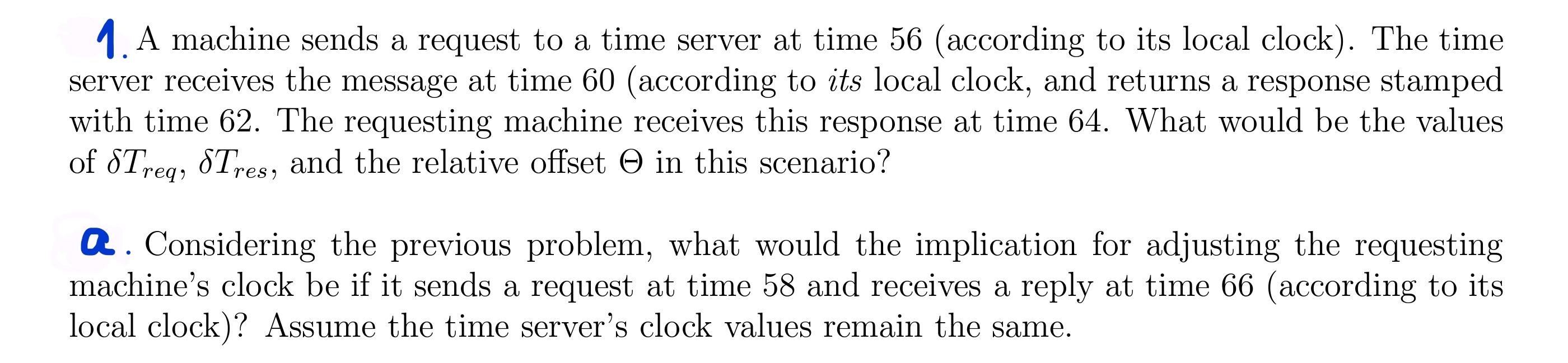 1. A machine sends a request to a time server at