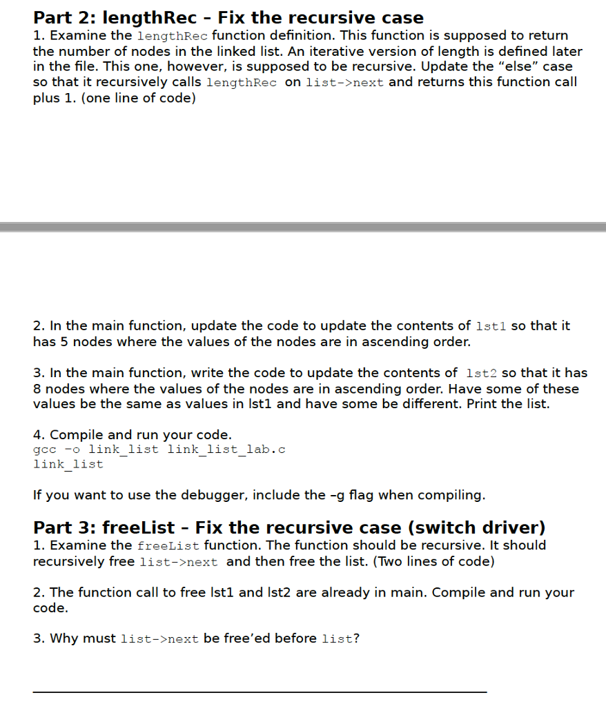  code : /************************************************** * CS 305 * Lab on linked lists