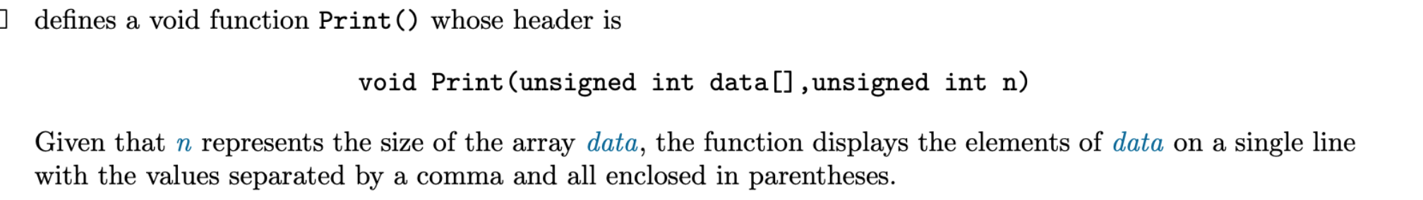write a c++ program that does the following ] defines a void
