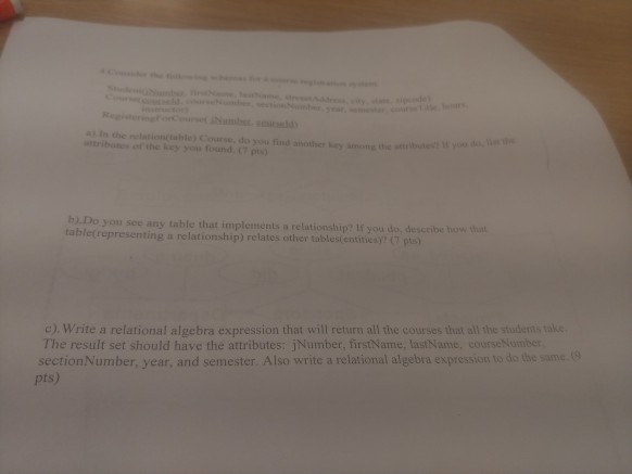  a) In the relationitable) Course, do you find ather ymong te