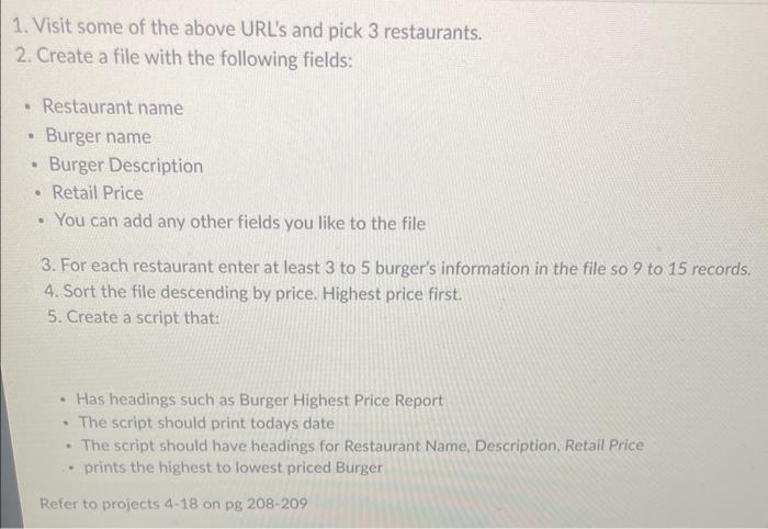 highest to lowest, then write a script that does everything under number