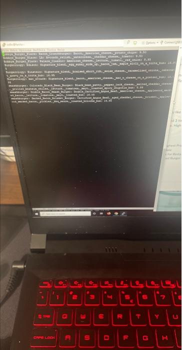 5 to the file "burgers" please help with those 2 parts and