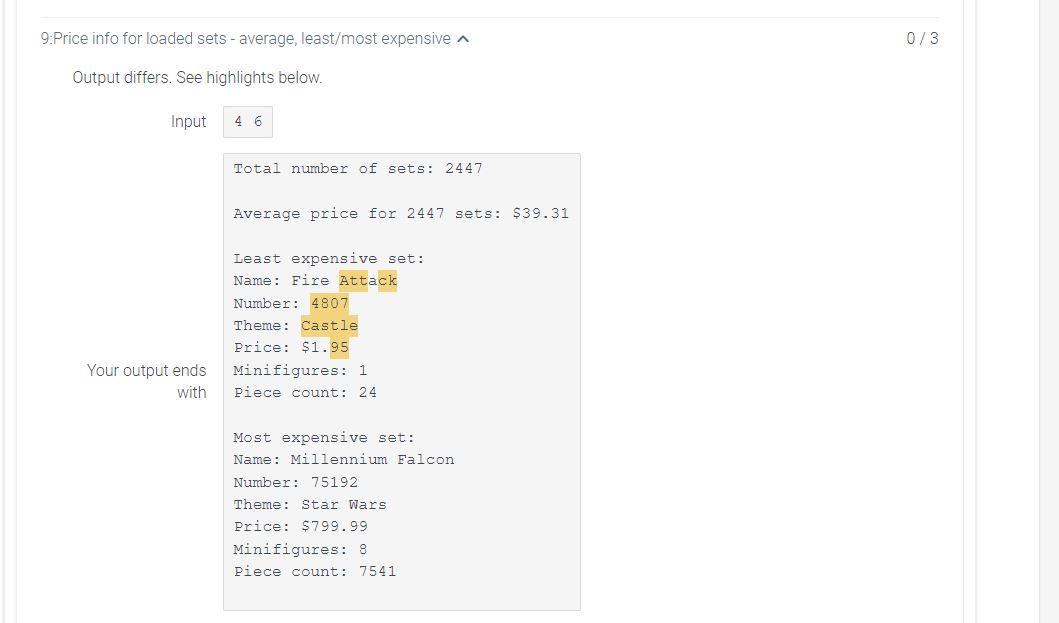 Expectedoutputendswith & Total number of sets: 971 \\ \hline \end{tabular} 8:Price info