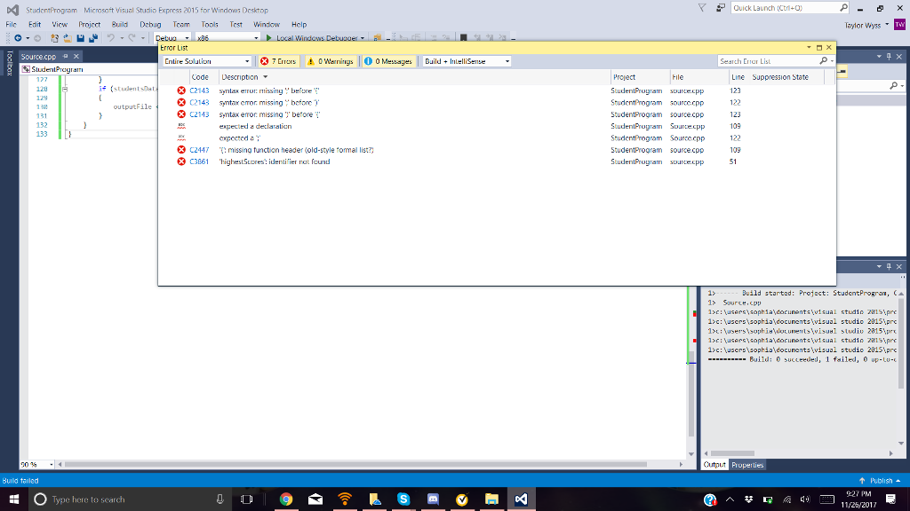 I don't understand the errors I'm getting for this problem: //Taylor Wyss