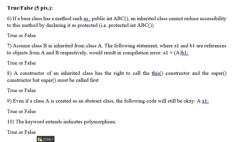 passing an array as an argument in a method is: (a) a[]