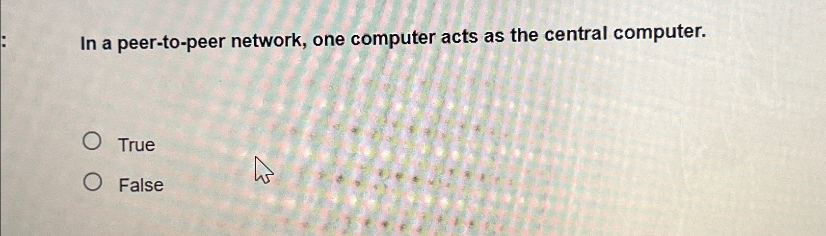  In a peer-to-peer network, one computer acts as the central computer.