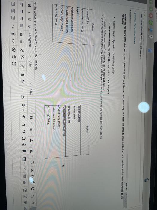 please in java A Remaining Time: 59 minutes, 20 seconds Question completion