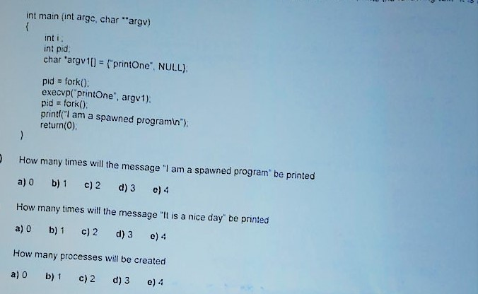 Language = C. Please give an answer with explanation. int main (int