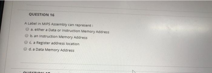 exceptions. True False QUESTION 13 Readability of assembly language instructions is worse