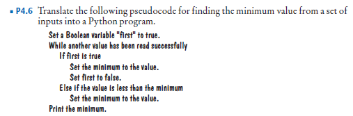  Write a program trace for the pseudocode in Exercise P4.6, assuming