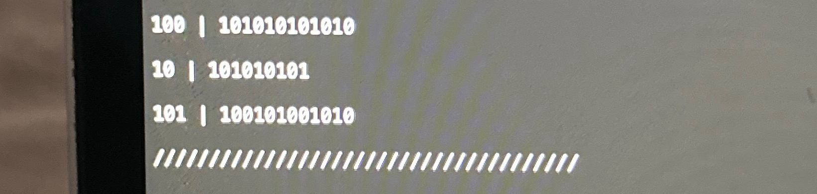  divide these 3 binary equations for me with workings||| 