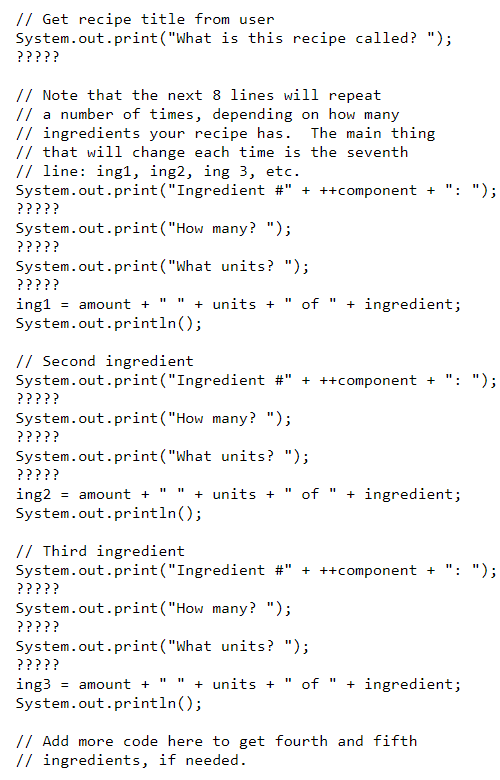 do not write code in places other than where I indicate, unless