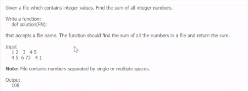 Given a file which contains integer values. Find the sum of