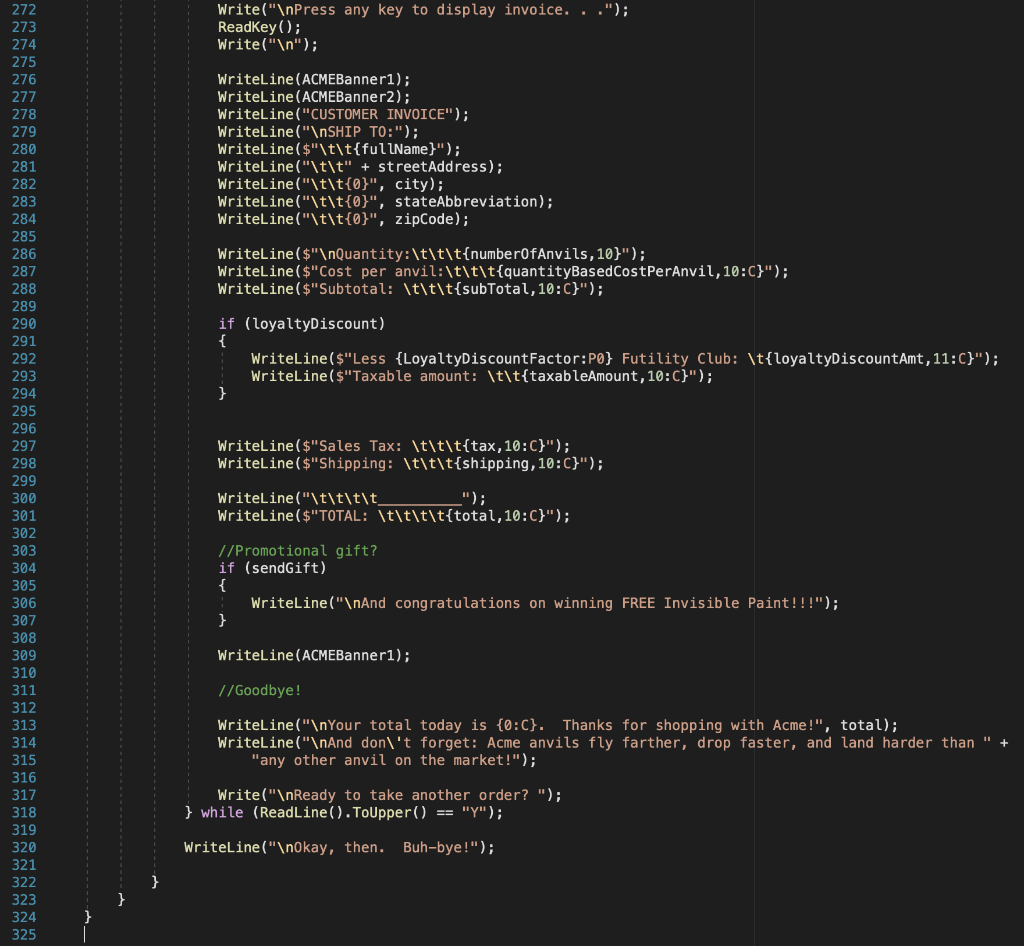 ignoring standards and for ignoring coding practices weve reviewed in class are