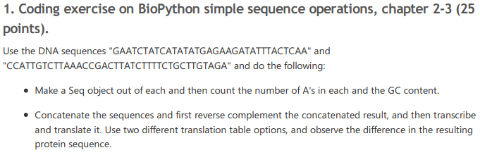 I need a python code, thank you 1. Coding exercise on