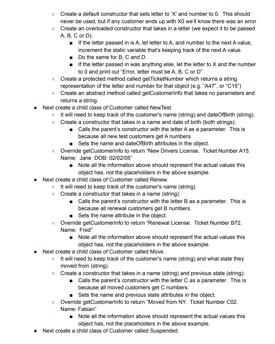 writing a system to help the Department of Motor Vehicles (DMV) to