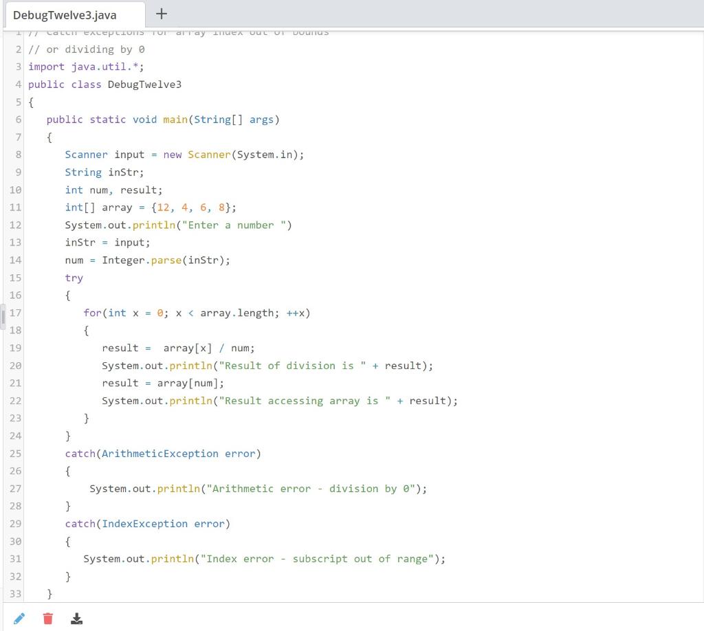 Help please* // Catch exceptions for array index out of bounds //