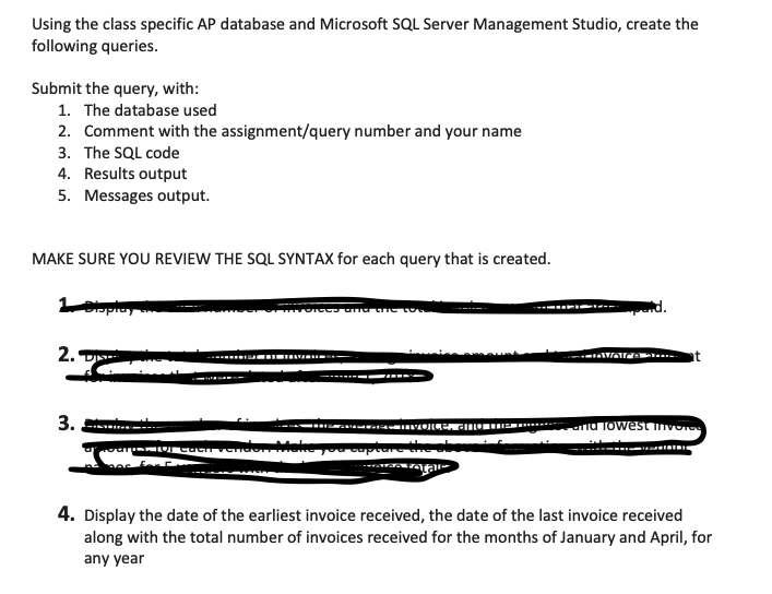  Using the class specific AP database and Microsoft SQL Server Management