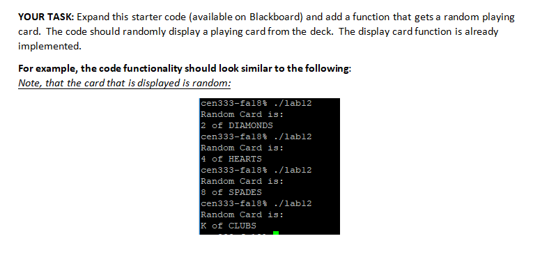 C programming problem Code hint below YOUR TASK: Expand this starter code