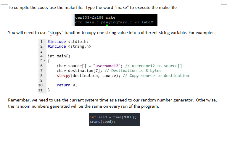 (available on Blackboard) and add a function that gets a random playing