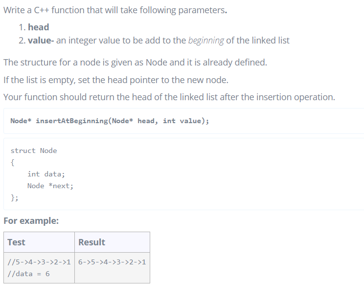 please, only use C+ Write a C++ function that will take following