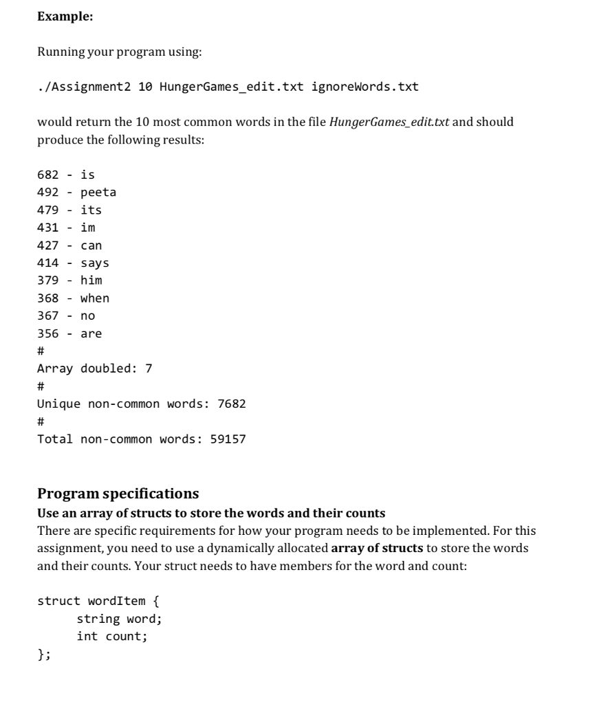 contains both the details of what your program needs to do as