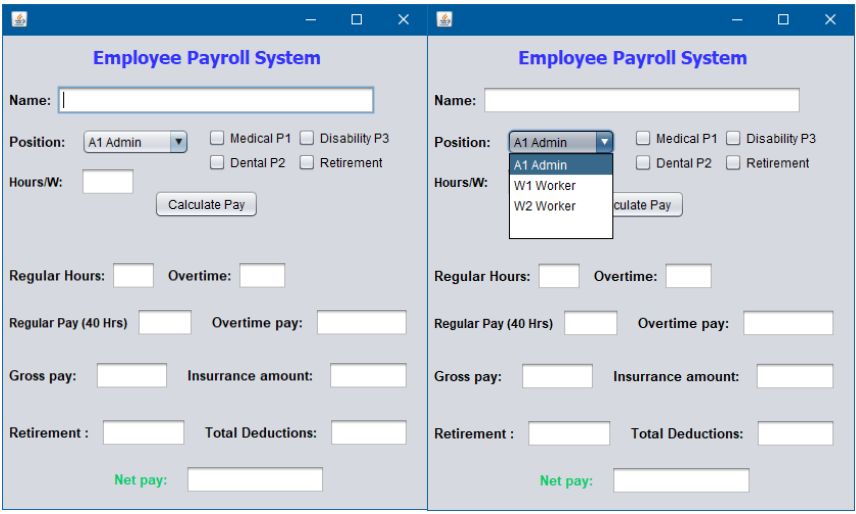 Worker/W1 can choose to participate in the following inssurance options: Also, the