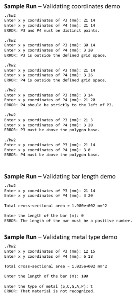 with a four-sided polygon as the cross-section. You are given the assignment