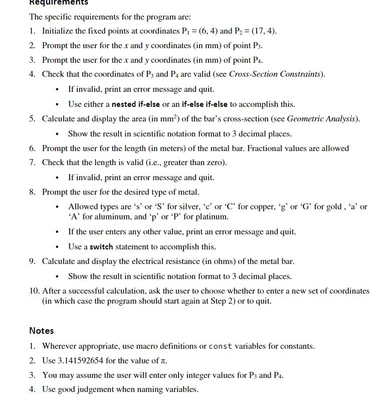 length, and type of metal Background P3 P4 Pl P2 Arbitrary Cross-section