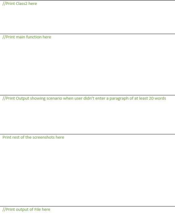 // (green headings) write full program in c++ and divide in section