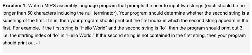  Problem 1: Write a MIPS assembly language program that prompts the