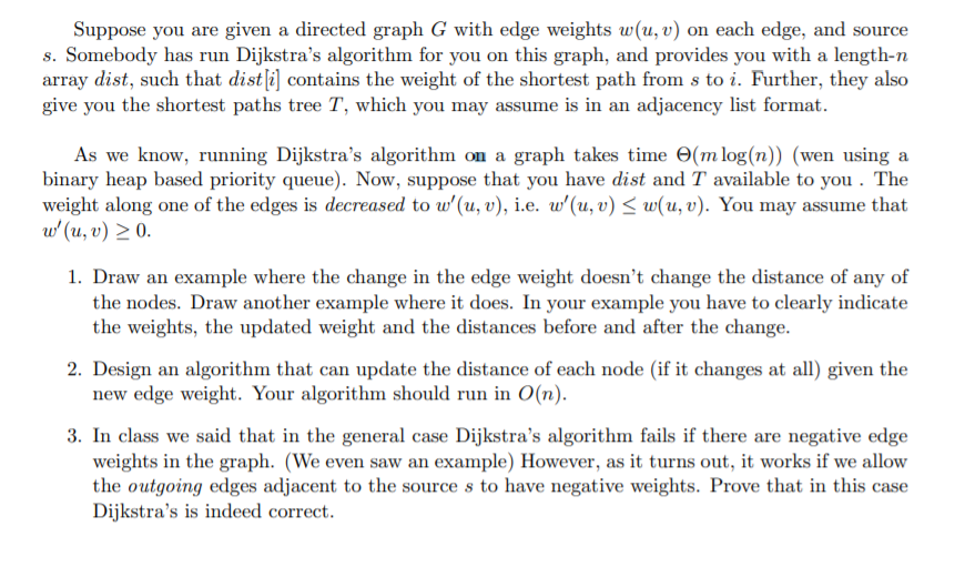  question 3 Suppose you are given a directed graph G with
