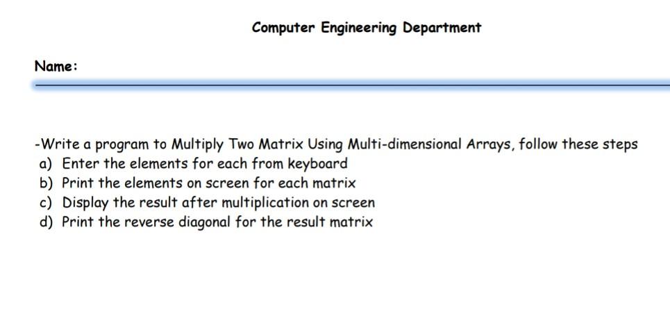 of negative elements 5- The average of even numbers. 6- The sum
