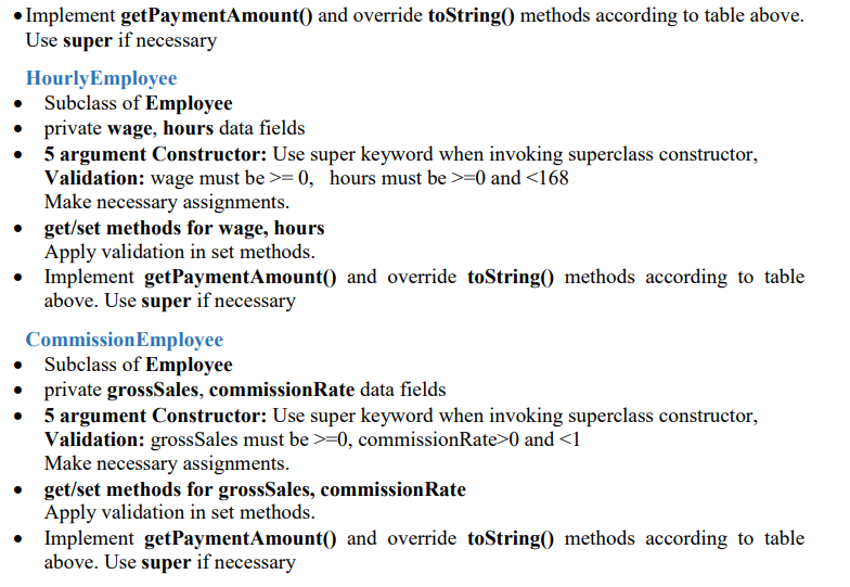 be implemented. NOTE: Do not take input from user!! HOMEWORK CEO of