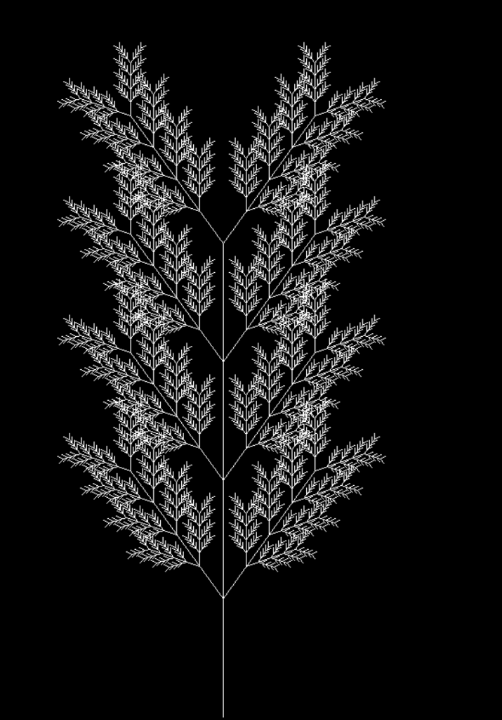 What is a good recursive formula to generate this leaf fractal?